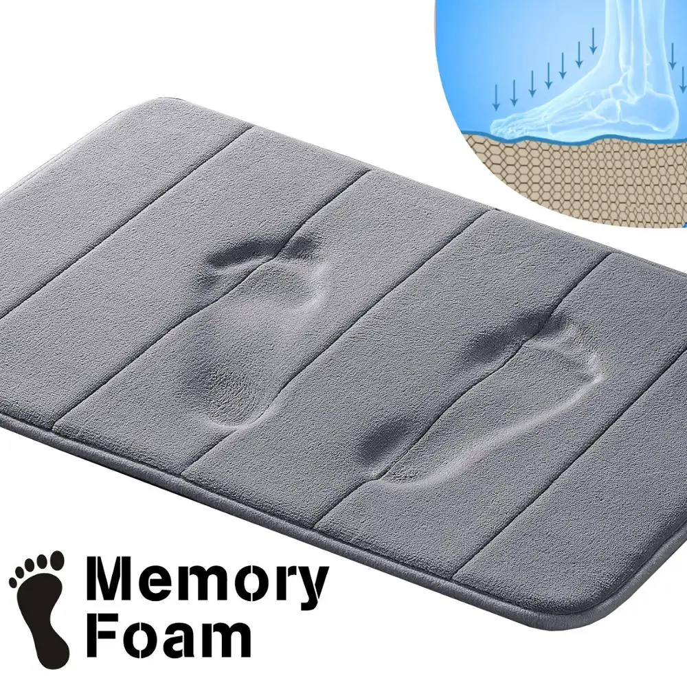 

(CHAKME) Water absorb memory foam bath mat non slip floor mat shower mat for bathroom bedroom door kitchen using, Green, red, gray, pink. can be customzied