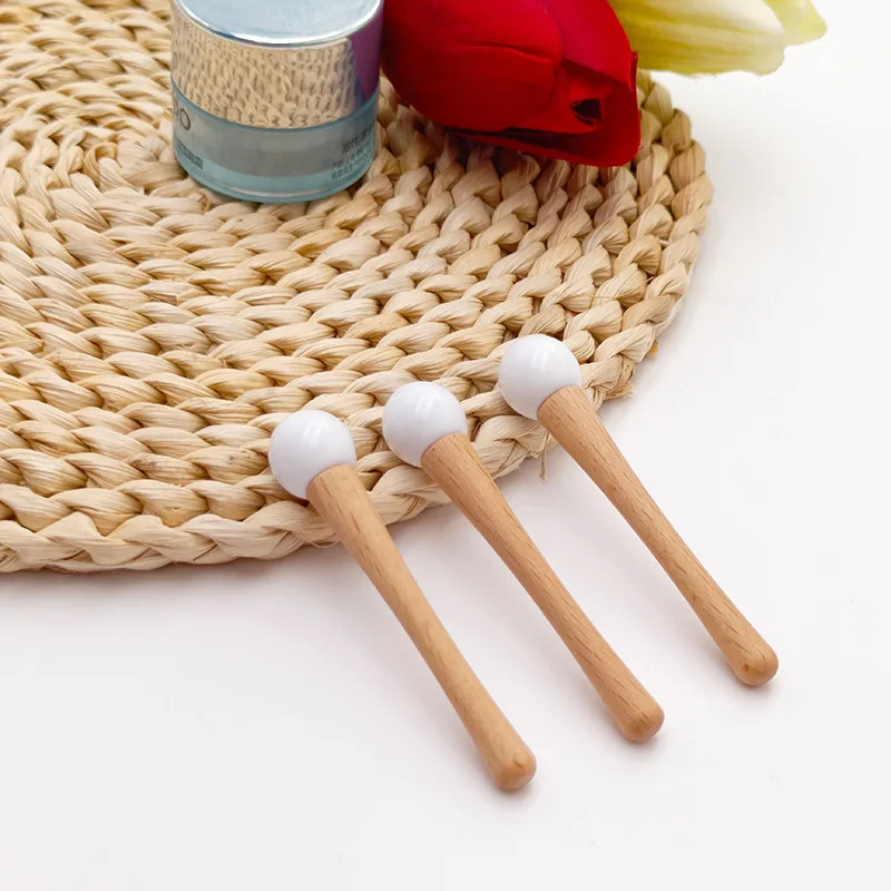 

Reduce Dark Circles & Puffiness Facial Massage Tool Wooden Eye Cream Applicator Wand Stick Ceramics Eye Serum Roller Ball