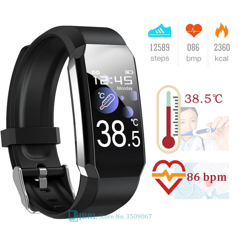 

T3 Wearable Smart Watch Body Temperature Monitor Watch Heart Rate Blood Pressure Waterproof Smartwatch for Men Women