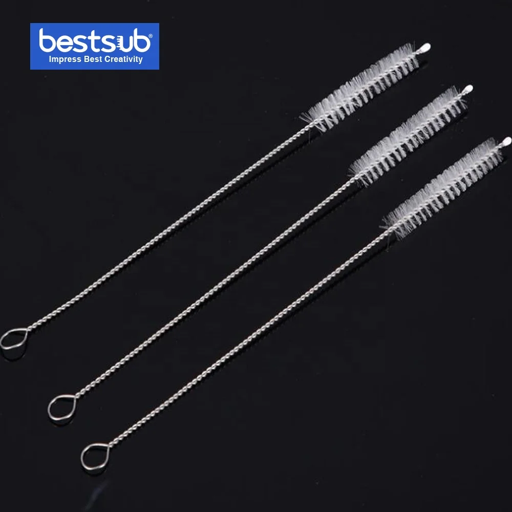 

Durable Straw Cleaning Brush Stainless Steel Wash Drinking Pipe Straw Brushes Brush Cleaner, White+gray