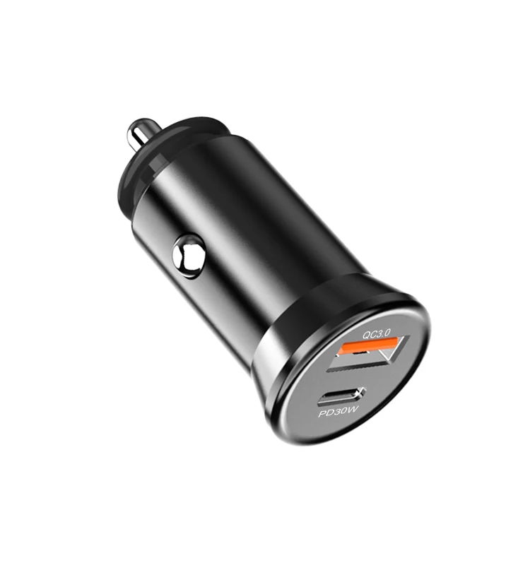 

IBD Factory OEM 30W QC3.0 & PD Dual Port multifunction wholesale Car Charger for cell mobile phone, Black