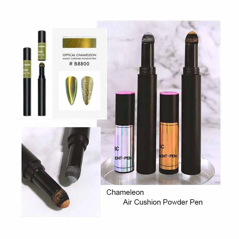 

Chameleon Mirror Pigment New Nail Art Chameleon Air Cushion Powder Pen 17 Colors Glitter Chameleon Nail Powder Pen