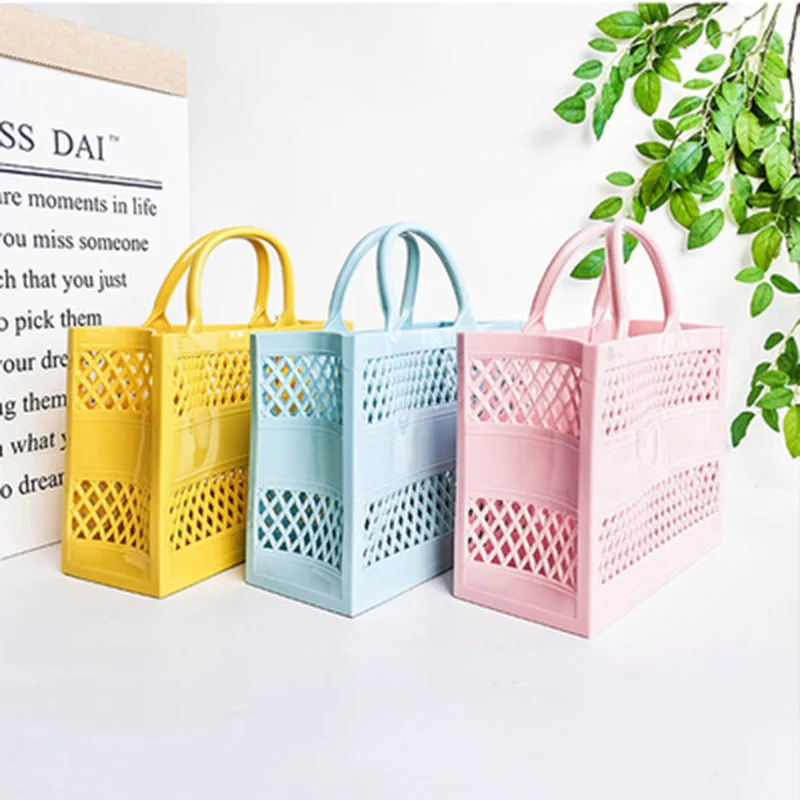 

Factory price beach jelly tote bag large capacity colorful summer pvc jelly purse and handbag