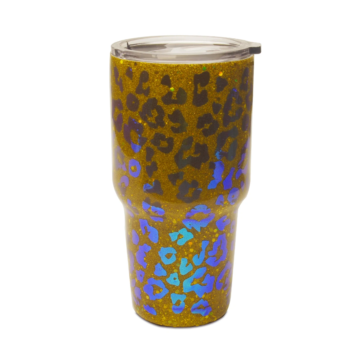 

RTS 30 Oz Leopard Resin Stainless Steel Cup Double Wall Gold Glittery Tumbler Car Device Summer Cheetah Epoxy Tumbler
