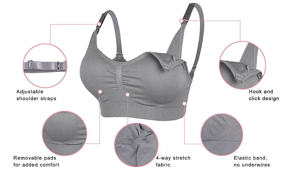 Hot Selling Soft Wireless Seamless Maternity Bra Hand Free Women Nursing Bra