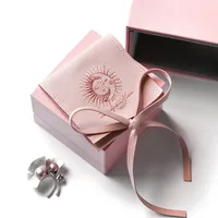 

PandaSew 8*10 cm Pink custom jewelry packaging logo printed microfiber jewelry gift packaging pouch