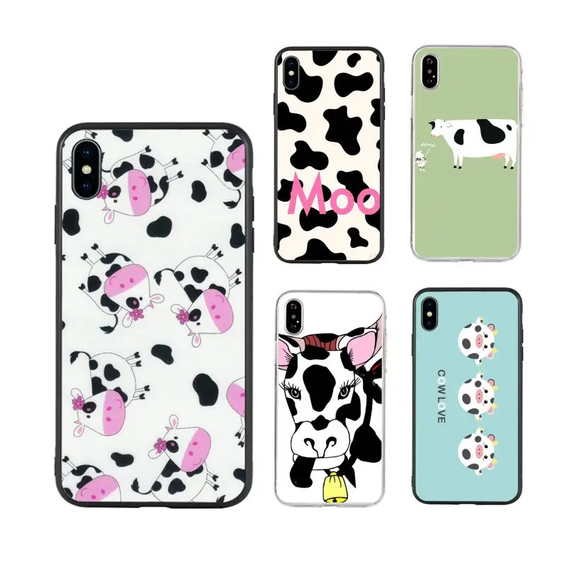 

Animal Cows Cow Cute Cartoon Print hot selling cute Phone Case for iPhone X XR Xs Max 11 13Pro 11ProMax 12 12pro luxury fundas, Black/transparent