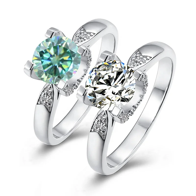 

Abiding Jewelry Wholesale 2021 Fashion Style Customized Jewellery 1 CT Moissanite Sterling Silver Ring
