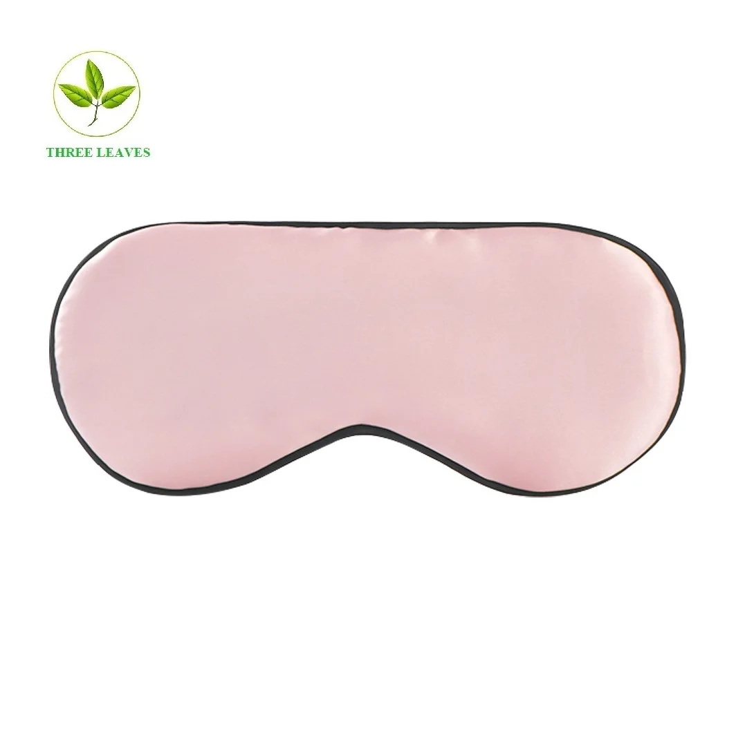 

Custom Wholesale Best Logo Luxury Travel 100% Sateen silk Sleep Silk Eye Mask, 14 colors