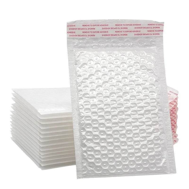 
White Plastic Pearlescent poly mailer padded wrap bubble envelope bag 