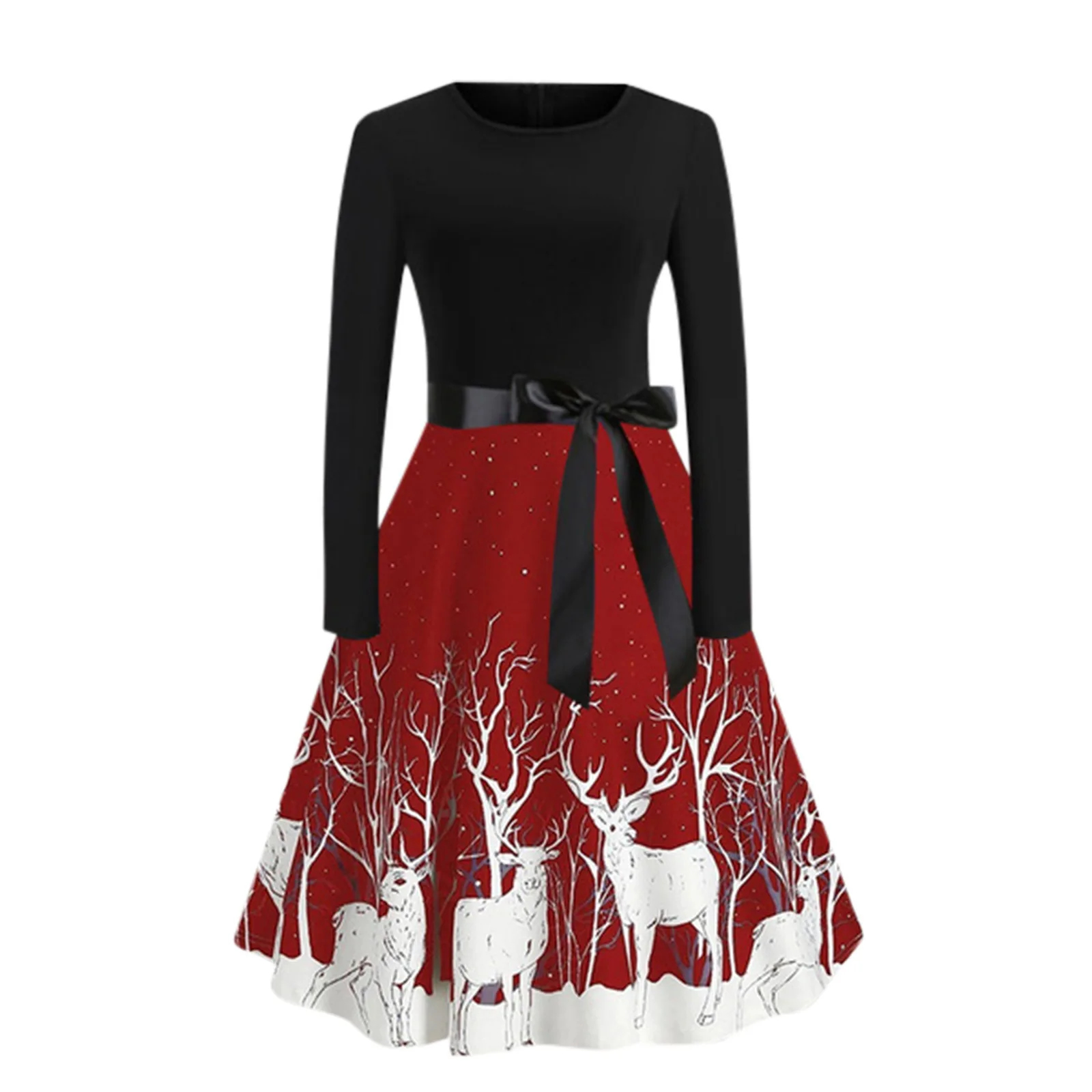 

JINFENG-APAREL OEM/ODM A-Pencil Santa Claus Christmas Dress Women's Adults' Leisure Christmas Christmas Polyester Dress