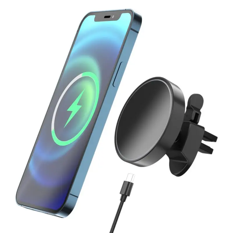

2021 New 15W Car Wireless Charger phone holder Portable Charger Car Wireless Charger Magnetic for iPhone