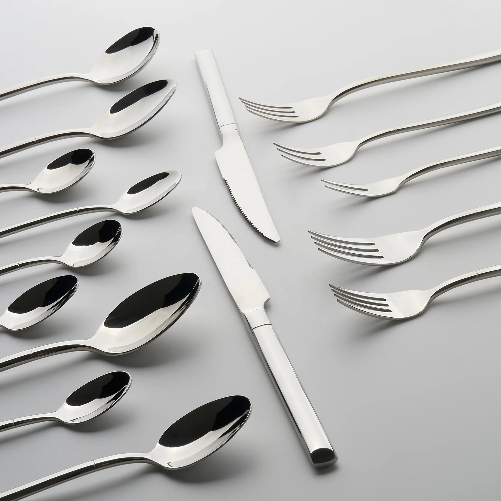 

stainless steel modern cutlery set 18/10 silverware set for hotel restaurant