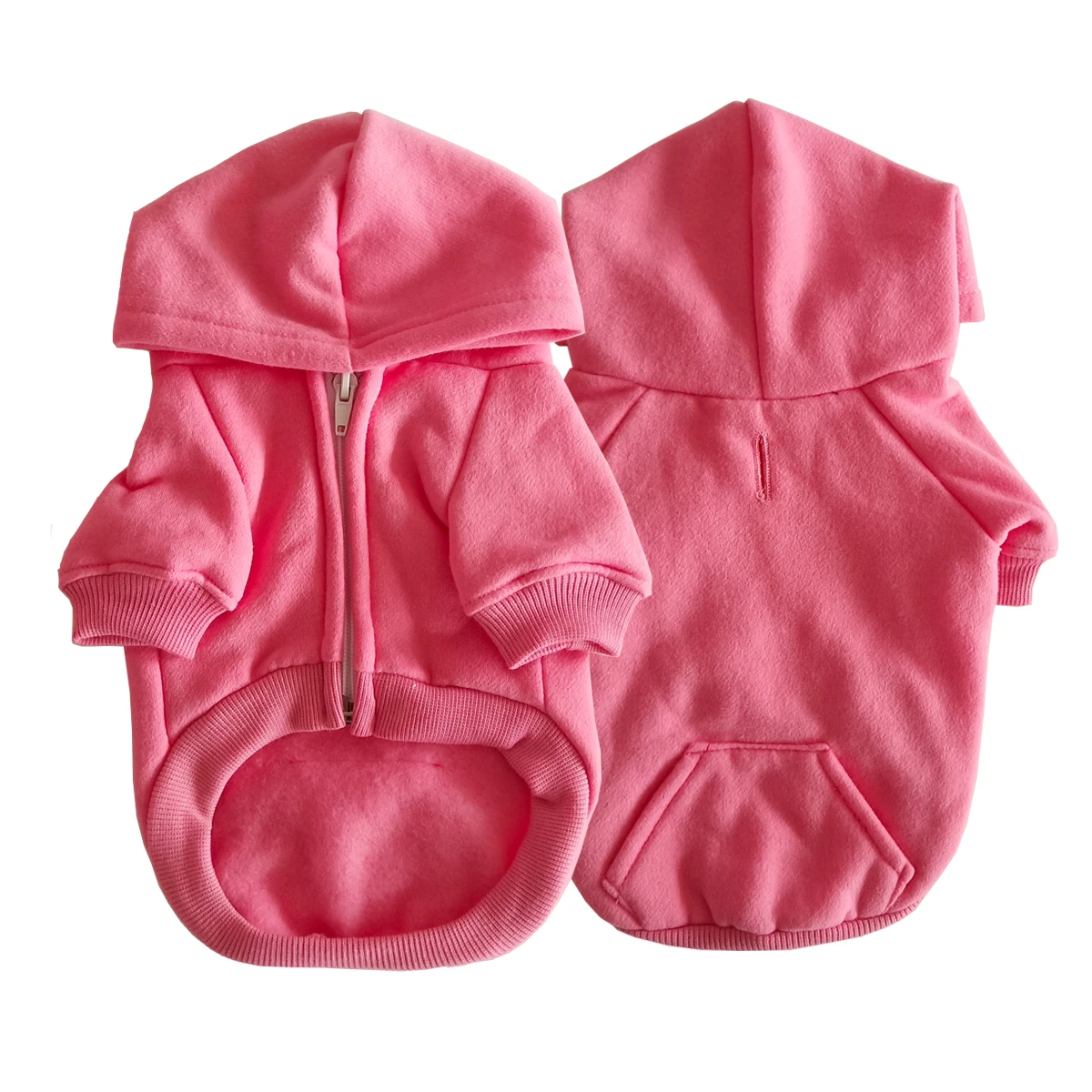 

Peach Pink Blank zipper Dog hoodies
