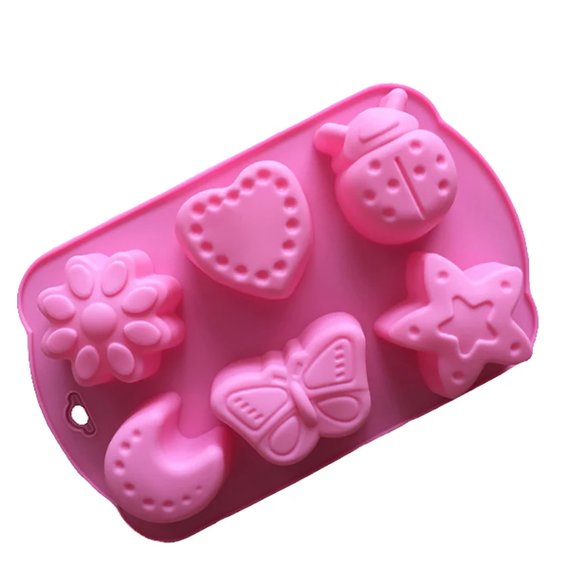

Silicone Cake Mould 6 chocolate molds with insect moon pattern Handmade soap mold