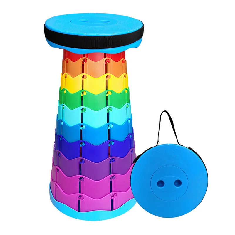 

Outdoor Retractable Stool, Rainbow ultralight telescopic stool Ultra-light, Customized color