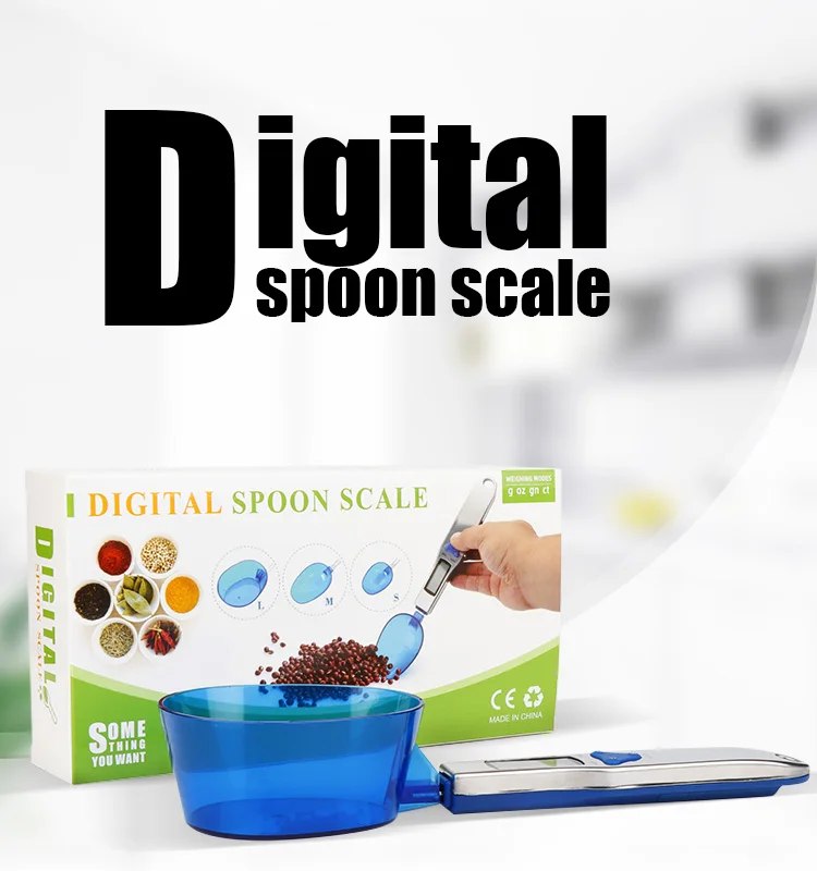 Household Kitchen Scale Three Scoops 0.1g Spoon Scale Mini Electronic Scale 500g