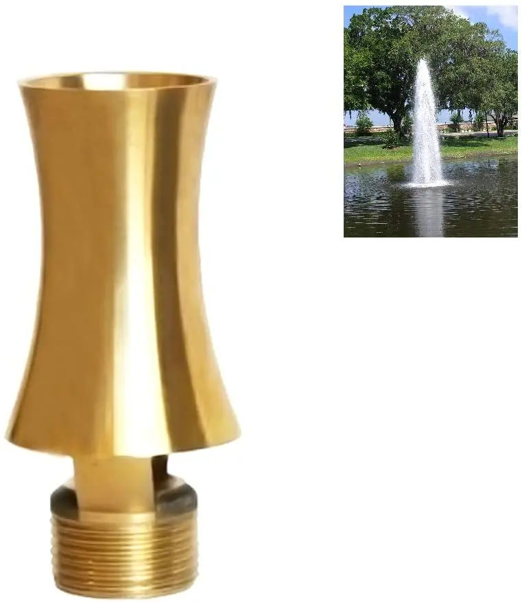 

Cascade Fountain Nozzle - 1/2" DN15 & 3/4" DN20 Brass Water Spray Sprinkler - for Garden Pond, Amusement Park, Museum, Library