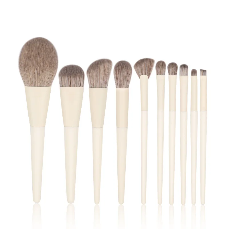 

10 zero degree series makeup brush set soft, loose foundation blush, eye shadow high gloss brush., White