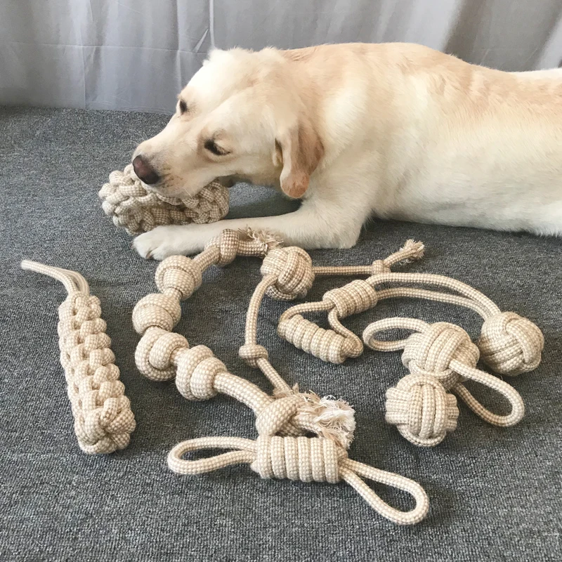 

Multi Set Eco Gray Rope Pet Toy Dog Hemp Chews, Cotton Interactive Hemp Set Pet Dog Chew Rope Toys