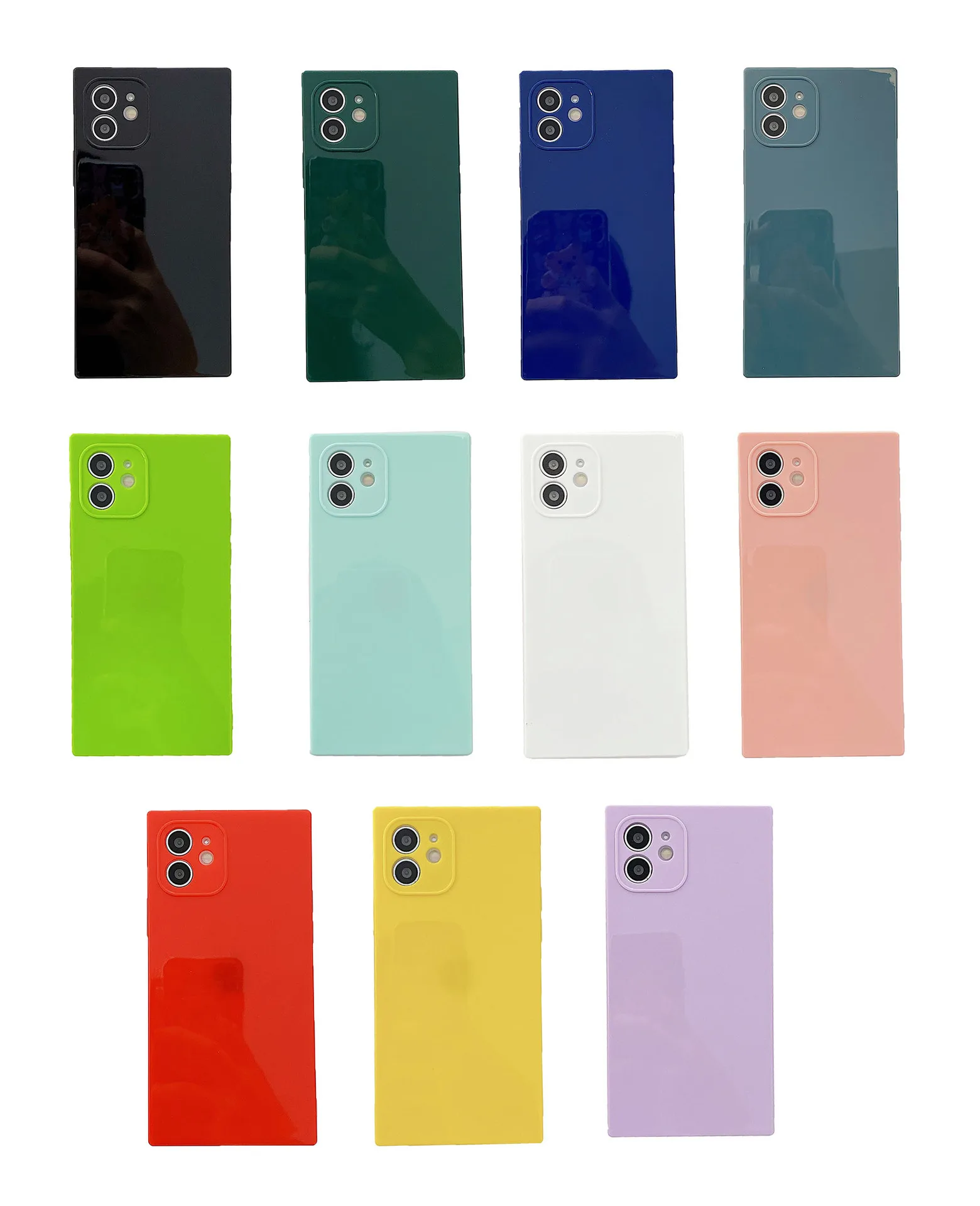 

2021 Candy Phone case For iPhone 13 case Square Factory Price Phone Cover for iPhone 11 pro max mobile phone bags, As pictures shows