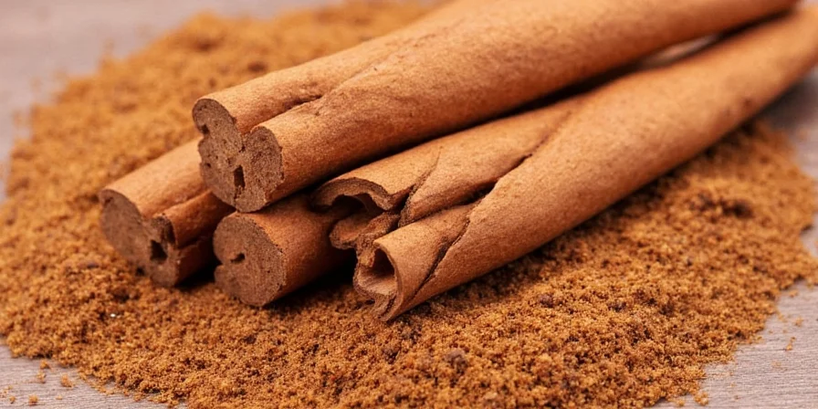 Spice rack with cinnamon prominently displayed