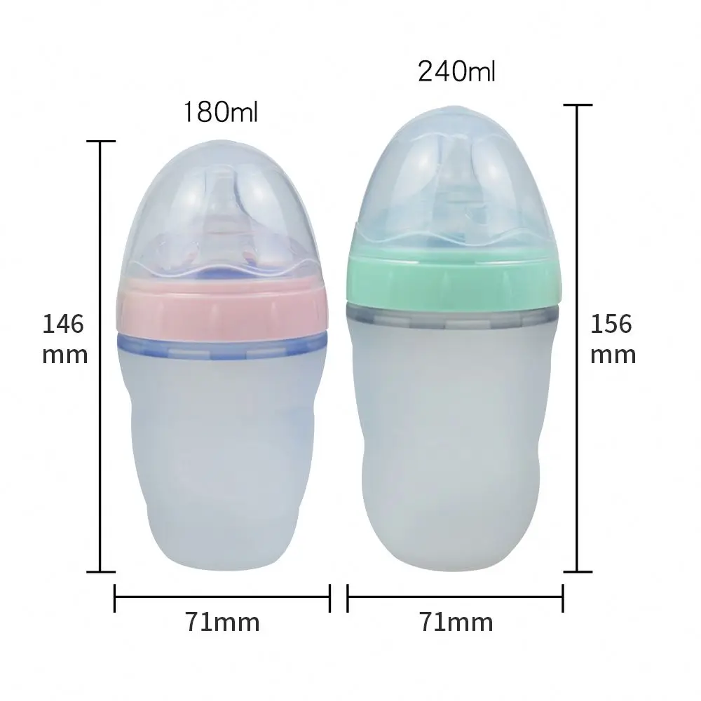 

Custom Design Professional Bpa Free New Silicone Baby Feeding Bottle, Pink, green