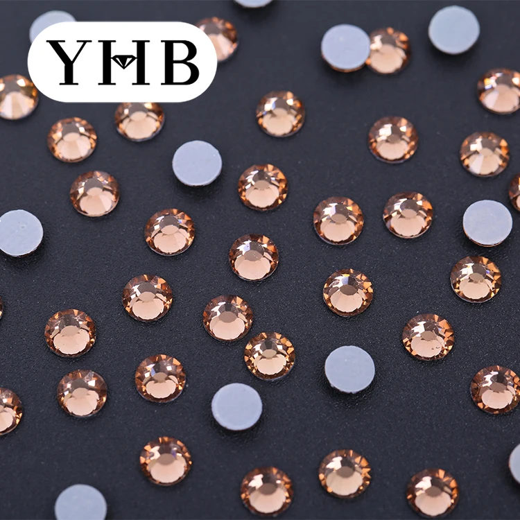 

Yhb 10ss Hotfix Rhinestones Transfer Smoked Topaz Round Glassrhinestone Transfer T-shirt Custom