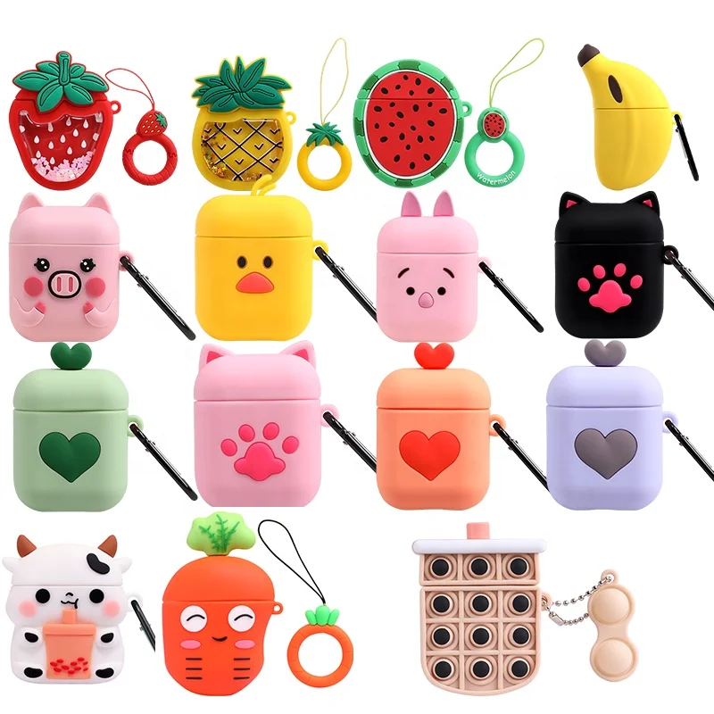 

BOORUI Earphone Cases Food Portable Designer cover for Airpods Case 2021 Wholesale Candy Food Colorful earphone accessories, Cute cartoon styles case for airpods 2