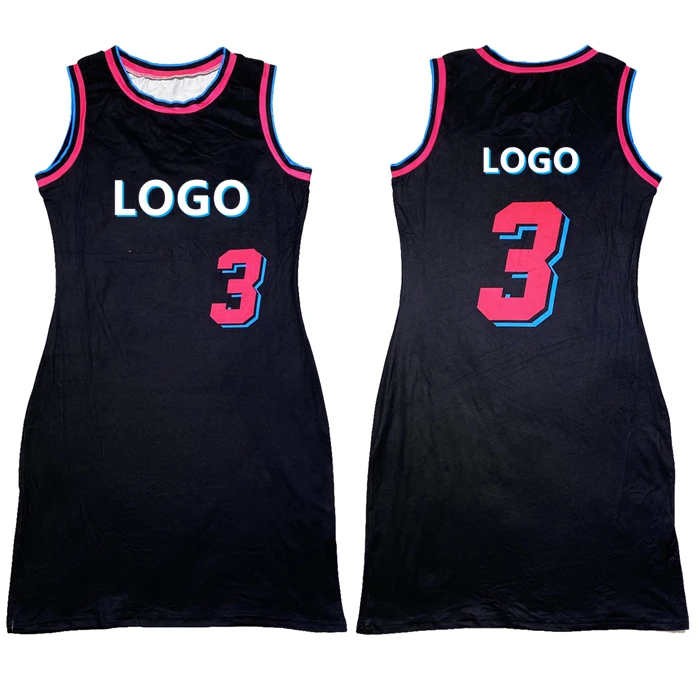 

2021 Hot Jersey Dresses Classical T shirt dresses letter Printed raptors design basketball jersey dress for women uniform, 12 colors