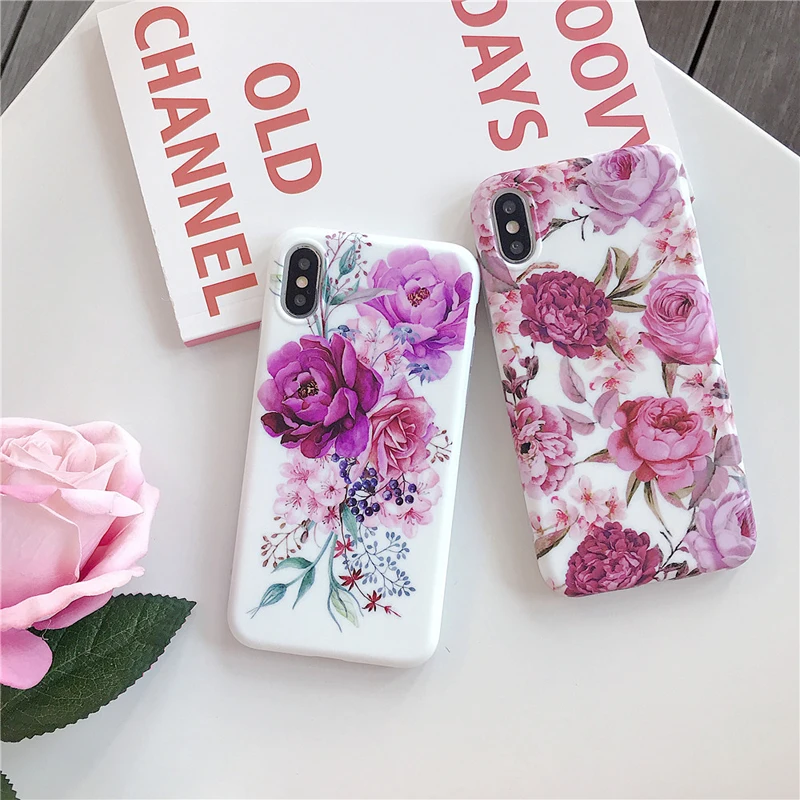 

New IMD Flower Pattern Printing Matte Phone Case Mobile Accessories Cover