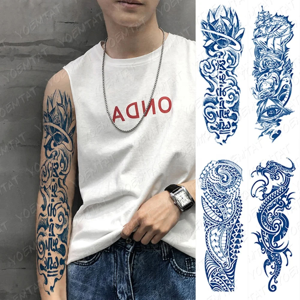 

Hot sales semi-permanent tattoos animal full arm lasting tattoo sticker, Cmyk