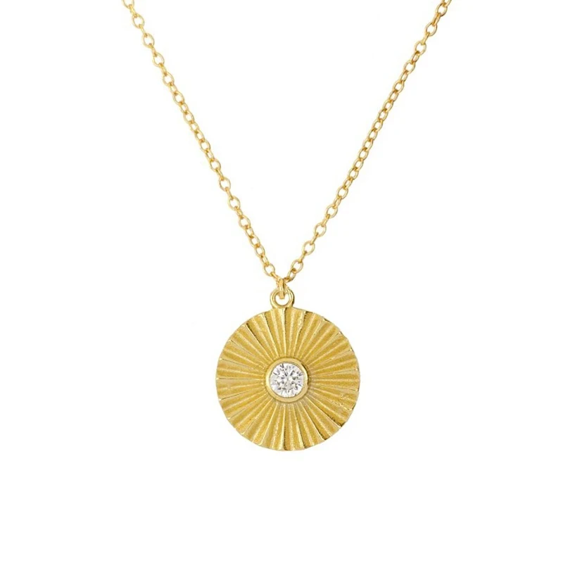 

s925 sterling silver fashion round brand diamond necklace for ladies