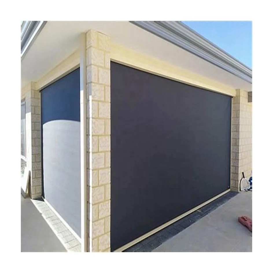 

QINGYING Factory Waterproof windproof Patio Colors Power Coated Sun Screen Fabric Smart Shades With Tubular Motor, White,beige,grey,black