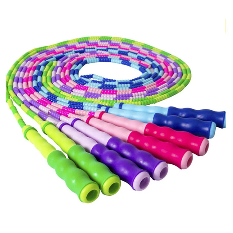 

Manufacture Segmented Training Weight Loss Adjustable Jump Skipping Rope Fitness Beaded Jump Rope, Blue,pink,green,purple