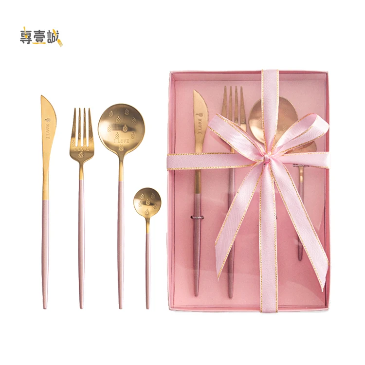 

Cutipol Goa Flatware Set Portugal Brass Spoons Stainless Steel Wedding Matte Gold Cutlery With Box, Silver/gold/black,green,pink handle with gold
