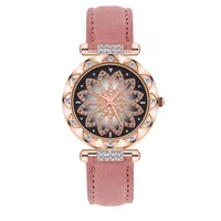 

WJ-8835 Luxury Women's Leather Quartz Wristwatches Fashion Flower Diamond Inlay Design Wholesale Spot Women Hand Watches