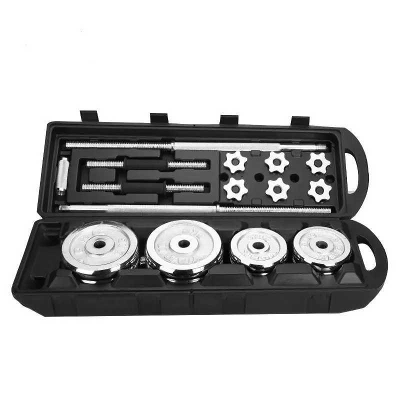 

Free Weight Lifting Gym Home Bodybuilding Fitness Equipiment 50KG Cast Iron Adjustable Dumbbell Barbell Set Price, Black /silver