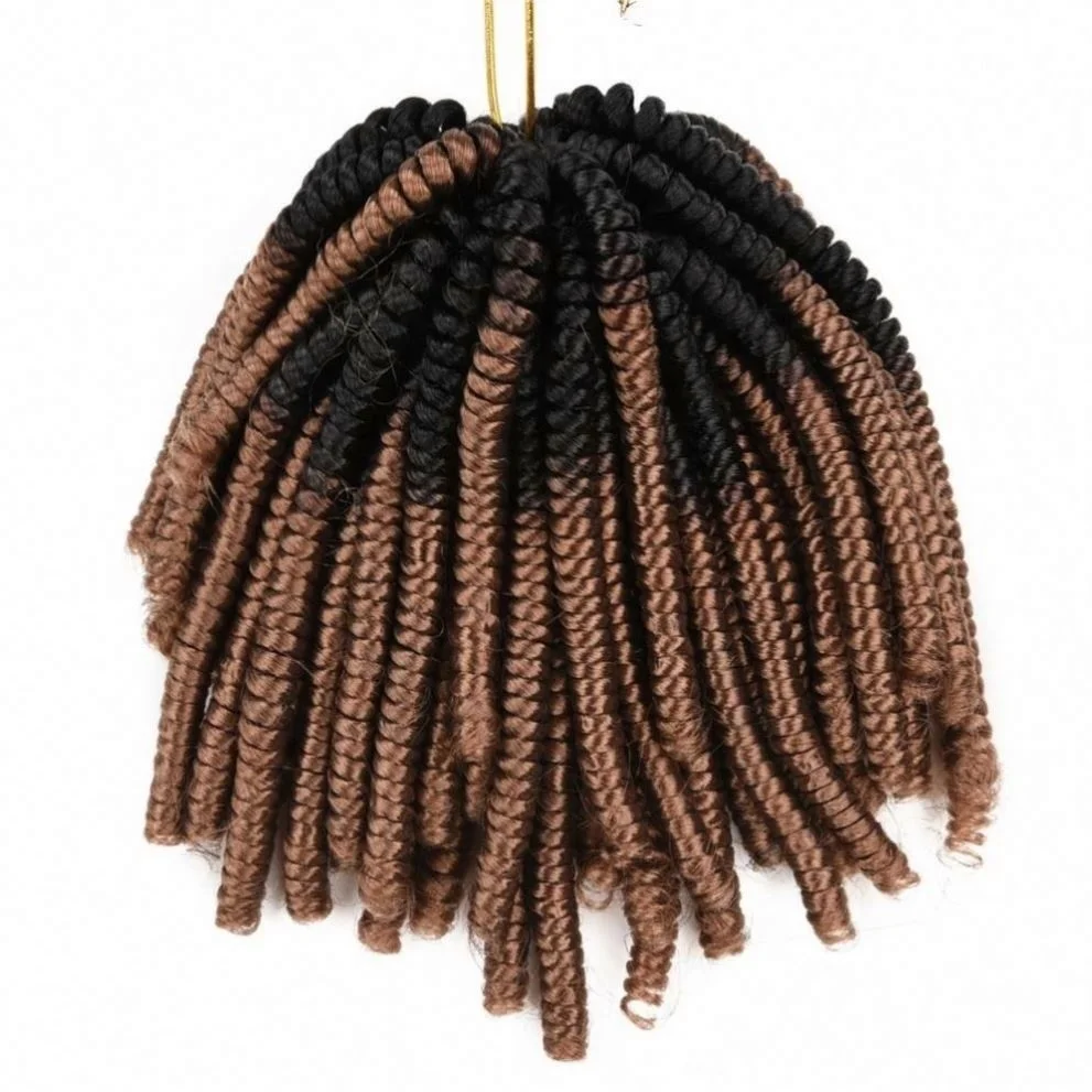 

Hot Selling Cheap Wholesale Spring Twist Ombre Crochet Braiding Synthetic Hair Extensions Braids Bundles