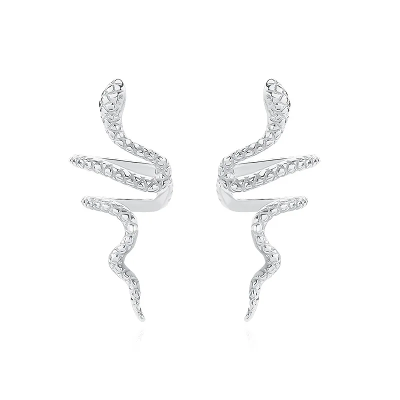 

VIANRLA 925 Sterling Silver Earrings 18K Gold Plated Snake Shape Cuff Earring Simple Fashion Style Wholesale