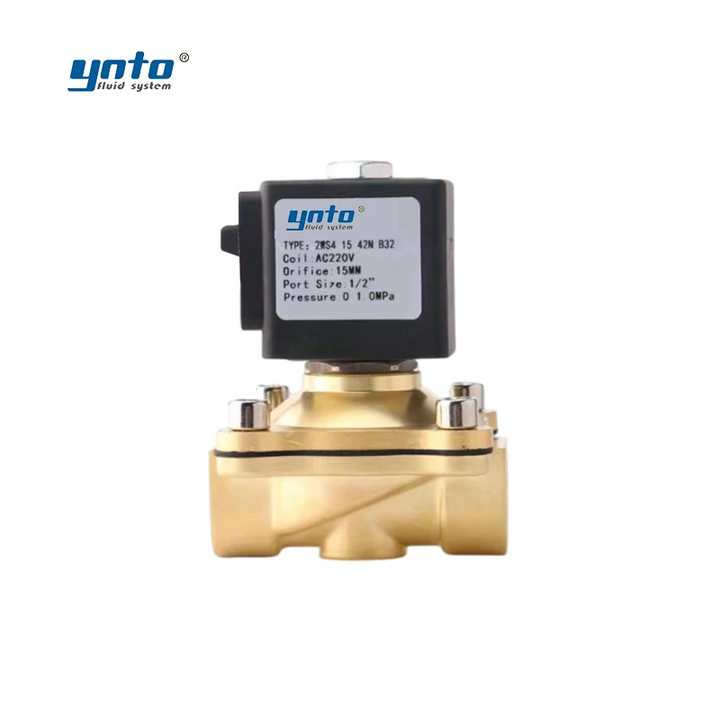 YNTO Normally Closed or Open Stainless Steel Brass Water Gas Electric Solenoid Valve 12V 24V Diaphragm Acid Solenoid Valve