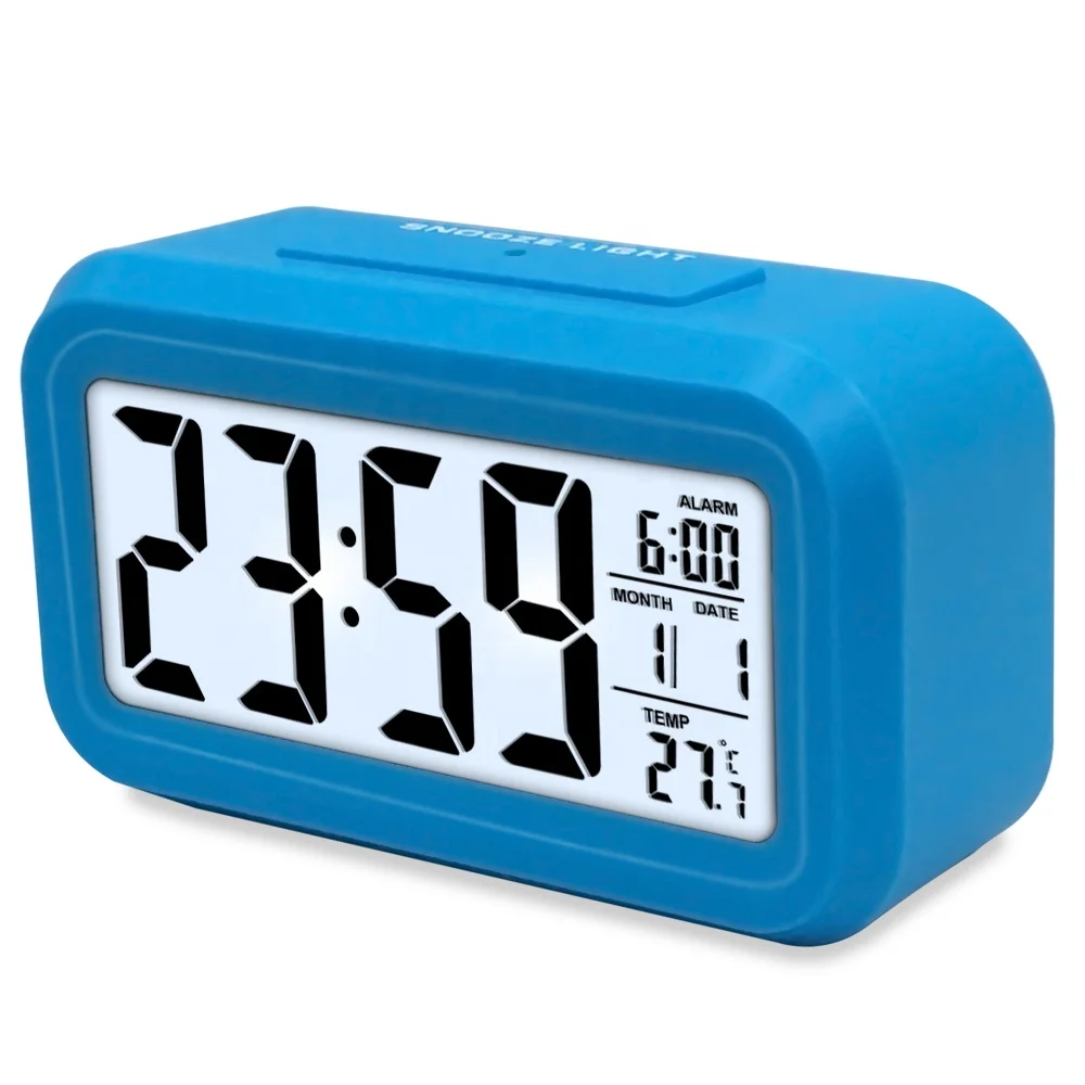 

LCD Display Digital Alarm Clock with Temperature Display 12/24Hr,Snooze,Sleep Timer,Night Light