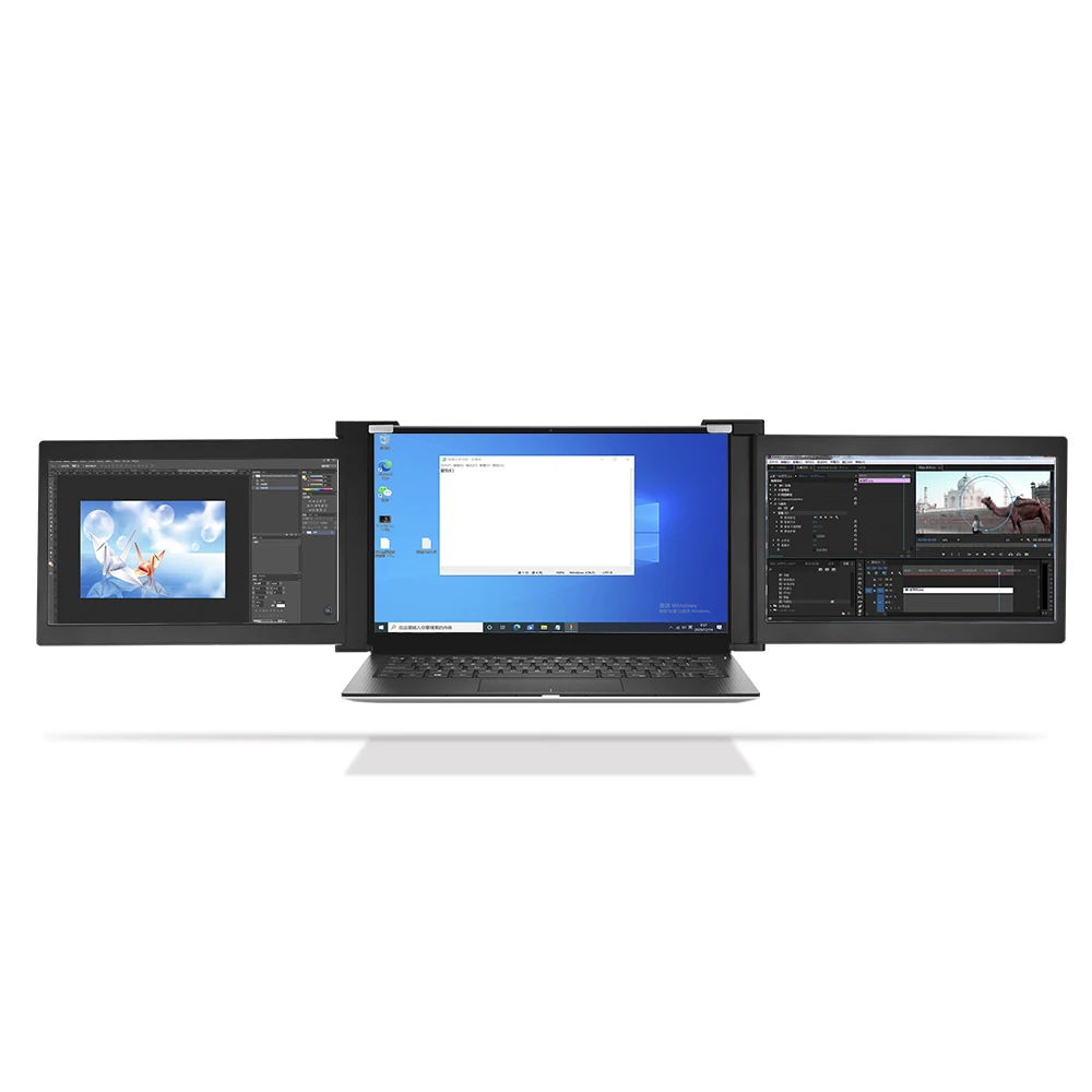 

Portable Monitor for Laptops - 13.3" Full HD triple monitor with multi port