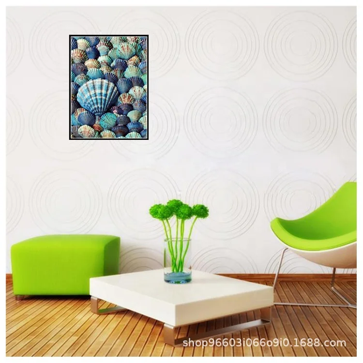 
Diamond Painting Set All Diamond Painting Conch Landscape Drill Embroidery Home Wall Decoration Painting 