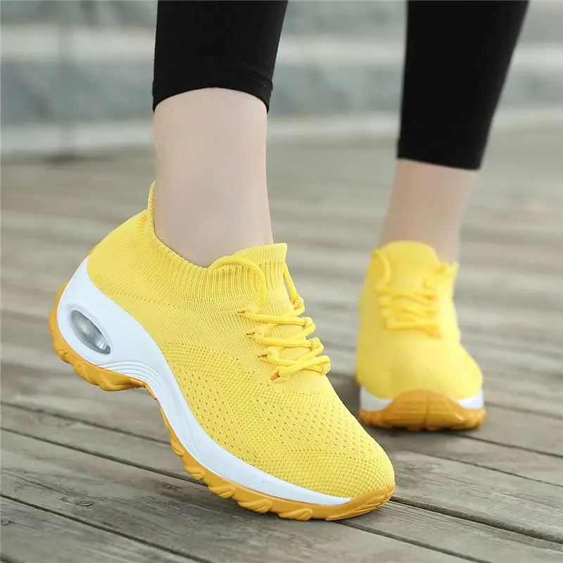 

Wedges Shoes For Women Yellow tennis black Sneakers Comfort Ladies Trainers Women Casual Platform Shoes Chaussures Femme 2020