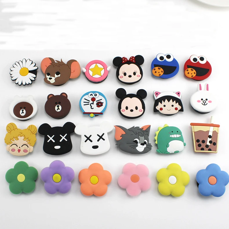 

Multifunction Silicone PVC Cute Cartoon Foldable Retractable Cell Phone Holder for Daisy Sunflower Bracket