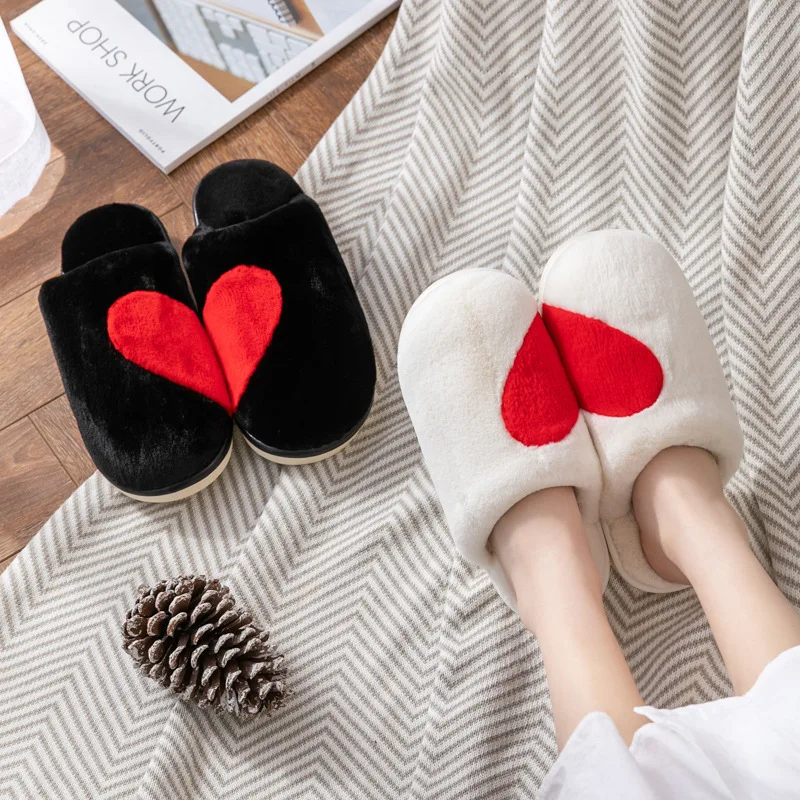 

2021 new rabbit plush slippers winter couple indoor thick-soled household slippers cute pattern warm shoes, 2 colors