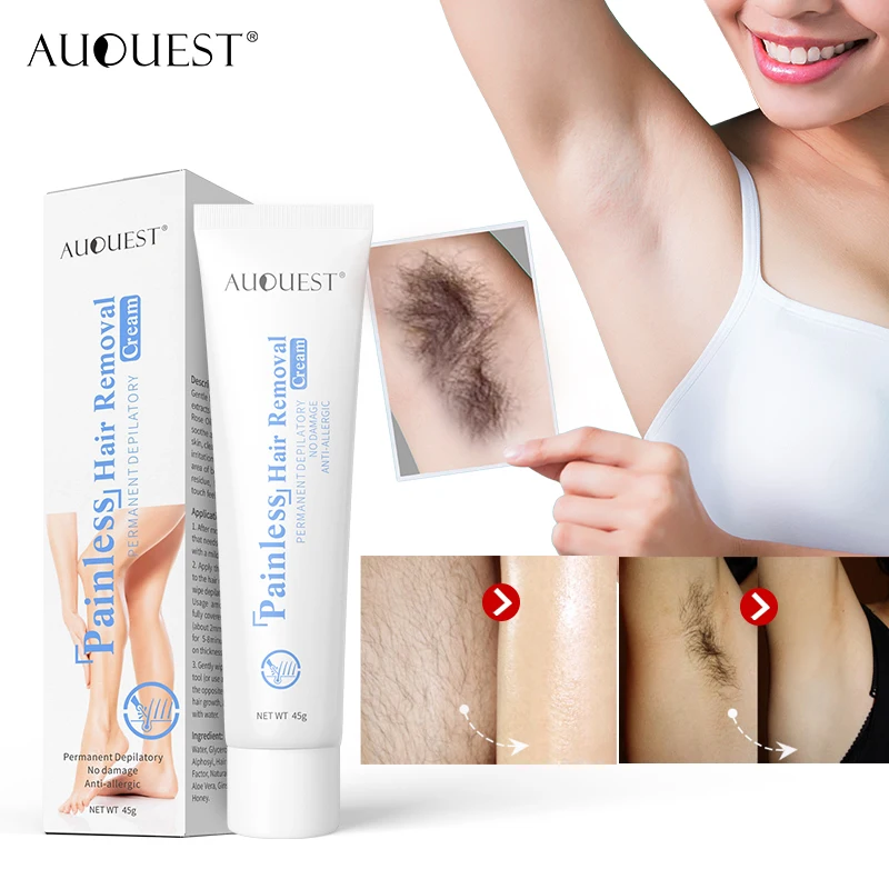 

Wholesale Painless Hair Removal Cream Remove Permanent Hair Depilatory Cream Smooth Skin Body Paste Hair Removal Natural New, White