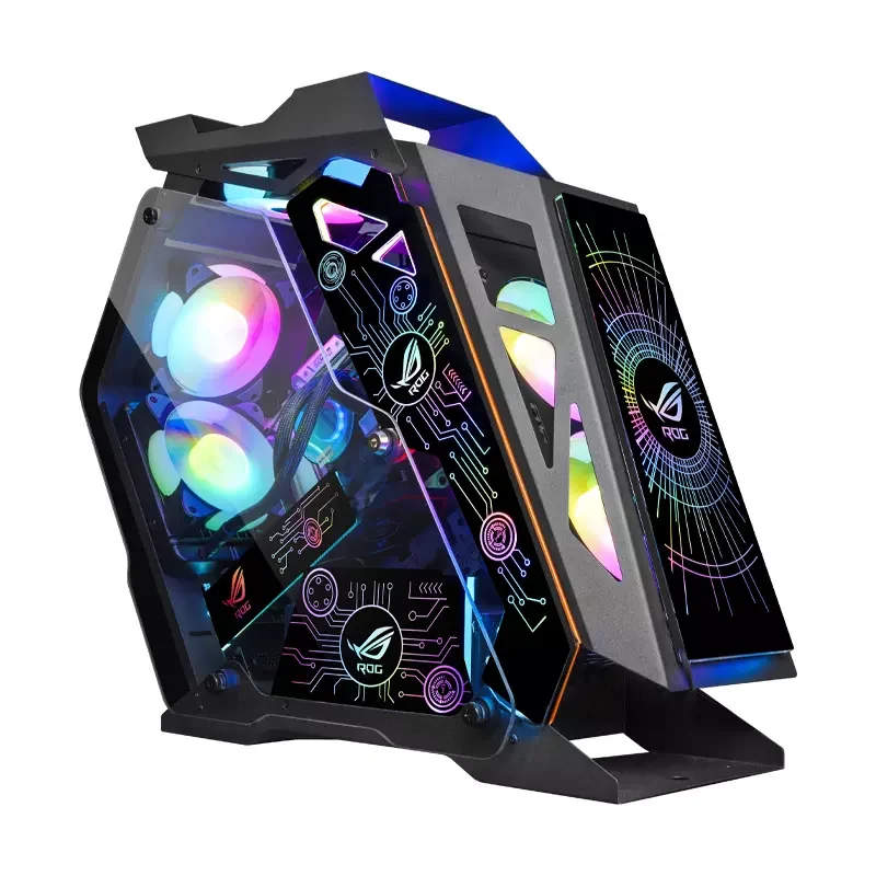 

Special design bulk carbon fiber front panel with power supply cooler RGB manufacturing gaming pc case with rgb fans