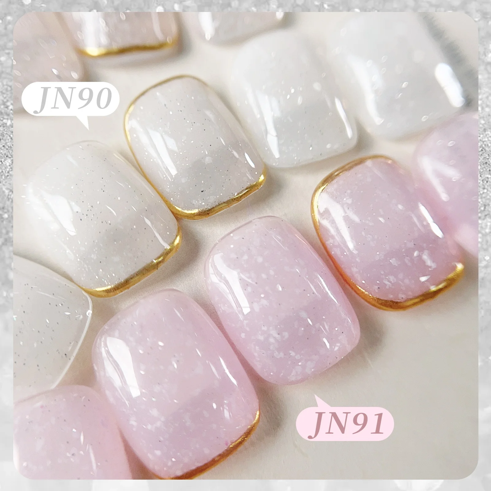 BORN RRETTY 10ml Shimmer Milky White Snowflakes Gel Nail Polish Pink Apricot Glitter Sequins Soak Off UV LED Jelly Gel Varnish